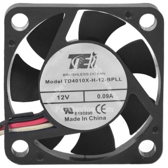 TEI TD4010X-H-12-BPLL 12V 0.09A DC Brushless Axial Cooling Fan