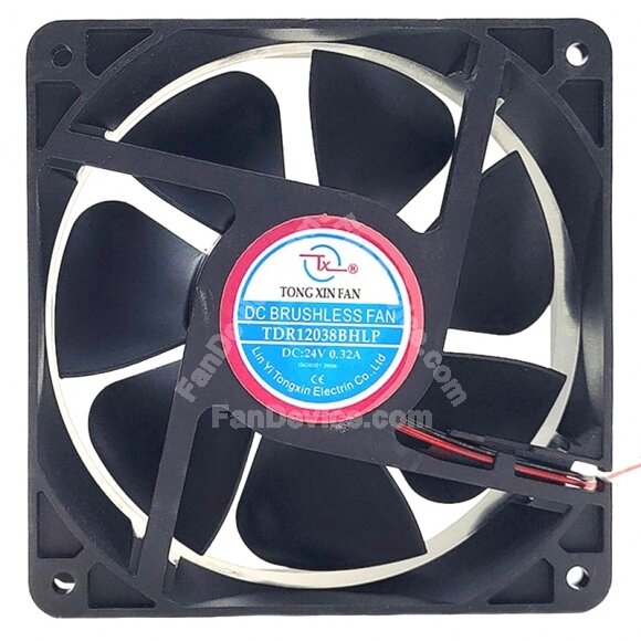 TONG XIN FAN TDR12038BHLP 24V 0.32A 2 Wires DC Brushless Cooling Fan