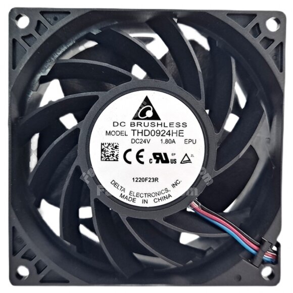 Delta THD0924HE DC 24V 1.80A 3 Wires DC Brushless Axial Cooling Fan