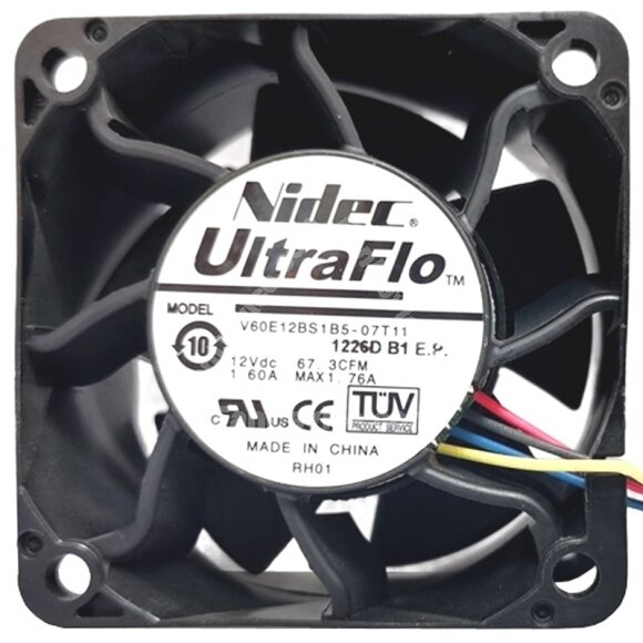 Nidec UltraFlo V60E12BS1B5-07T11 DC 12V 1.60A 67.3CFM Axial Cooling Fan