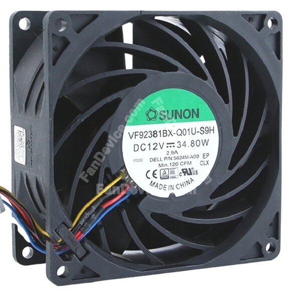 Sunon VF92381BX-Q01U-S9H DC 12V 34.80W 9238 Axial Cooling Fan