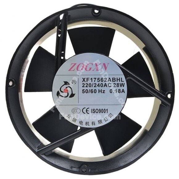 ZOGXN XF17562ABHL AC 220/240V 0.18A 28W 2 Wires Axial Cooling Fan