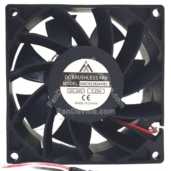 AAA XMC923824HB2 DC 24V 0.25A 2 Wires DC Brushless Axial Cooling Fan