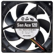 Sanyo Denki 9G1212HE403 DC 12V 0.58A 2 / 3 / 4 Wires Axial Cooling Fan