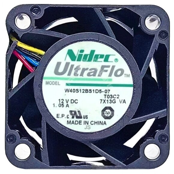 Nidec UltraFlo W40S12BS1D5-07 DC 12V 1.05A 4 Wires Axial Cooling Fan