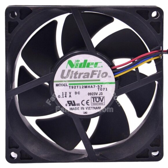 Nidec UltraFlo T92T12MHA7-57T071 DC 12V 0.14A 9025 Axial Cooling Fan