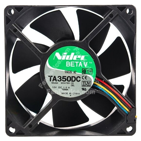 Nidec TA350DC M34789-35 DC 12V 1.0A 2 / 3 / 4 Wires 9038 Axial Fan