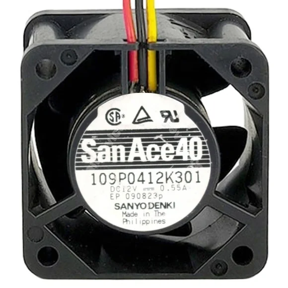 Sanyo 109P0412K301 DC 12V 0.55A 3 Wires Axial Cooling Fan