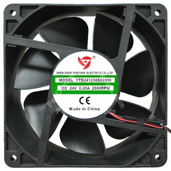 YINGTIAN YTD241238S02800 DC 24V 0.20A 2 Wires 12038 2800RPM Axial Fan