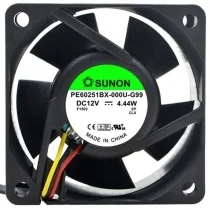 Sunon PE60251BX-000U-G99 DC 12V 4.44W 3 Wires Axial Cooling Fan