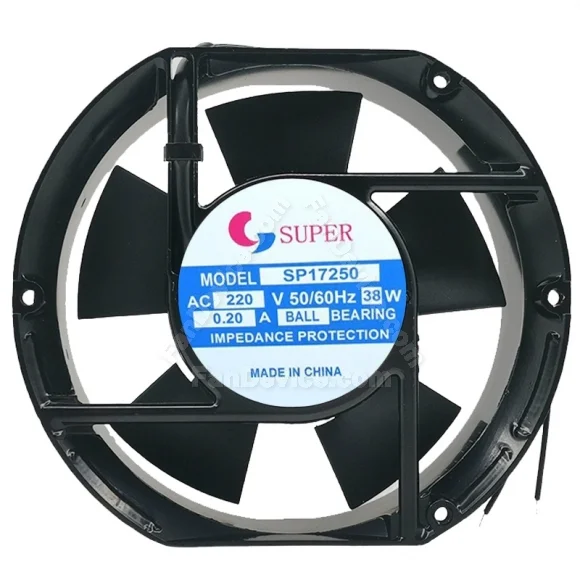 SUPER SP17250 220V 0.20A 38W Ball Bearing Impedance Protected Cooling Fan