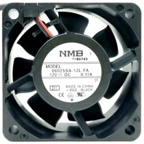 NMB 06025SA-12L-FA DC 12V 0.11A 2 Wires Axial Cooling Fan