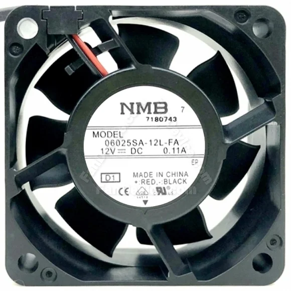 NMB 06025SA-12L-FA DC 12V 0.11A 2 Wires Axial Cooling Fan
