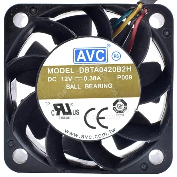 AVC DBTA0420B2H DC 12V 0.38A 4 Wires Ball Bearing Cooling Fan