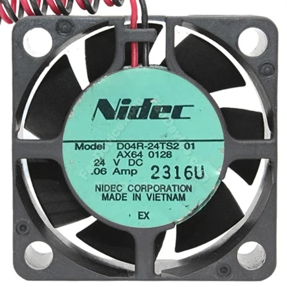Nidec D04R-24TS2 01 DC 24V 0.06Amp 2 Wires Axial Cooling Fan