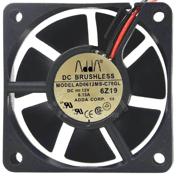ADDA AD0612MS-C70GL 12V 0.13A DC Brushless 2 Wires Axial Cooling Fan
