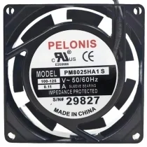 PELONIS PM8025HA1 S 100-125V 0.11A Sleeve Bearing Impedance Protected Cooling Fan