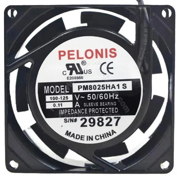 PELONIS PM8025HA1 S 100-125V 0.11A Sleeve Bearing Impedance Protected Cooling Fan