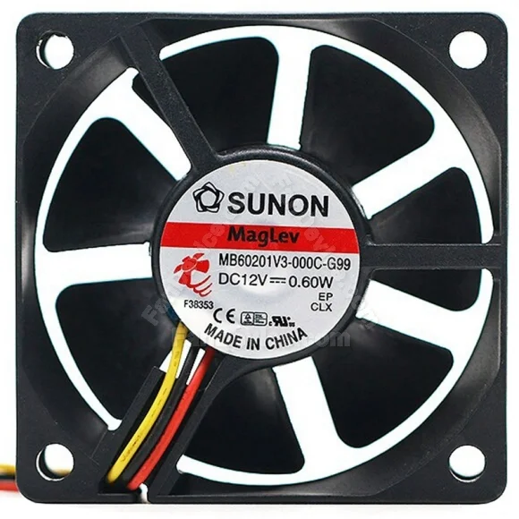 Sunon MB60201V3-000C-G99 12V 0.60W 3 Wires Maglev Cooling Fan