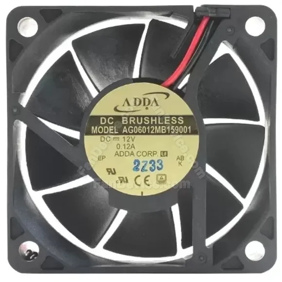 ADDA AG06012MB159001 12V 0.12A 2 Wires Axial Cooling Fan