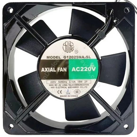 JIU LONG G12025HA2SL AC 220V 0.10A 2 Wires Axial Cooling Fan