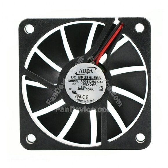 ADDA AD0612MS-GA0 DC 12V 0.14A 2 Wires Axial Cooling Fan