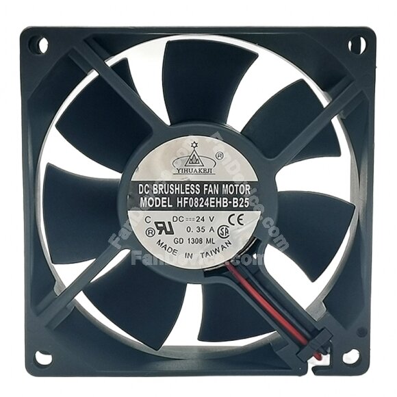 YIHAKBJI HF0824EHB-B25 DC 24V 0.35A 2 Wires Axial Cooling Fan