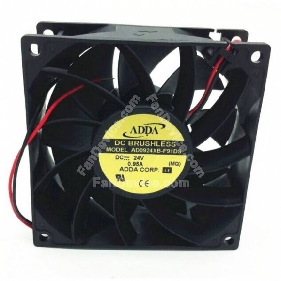 ADDA AD0924XB-F91DS DC 24V 0.95A 2 Wires Axial Cooling Fan