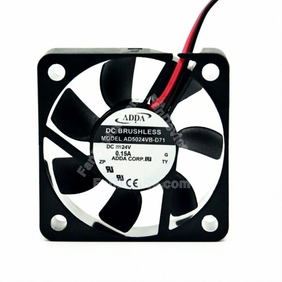 ADDA AD5024VB-D71 DC 24V 0.15A 2 Wires Axial Cooling Fan