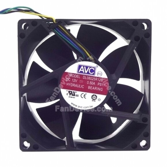 AVC DL08025R12U DC 12V 0.50A 2 Wires / 3 Wires / 4 Wires Axial Cooling Fan