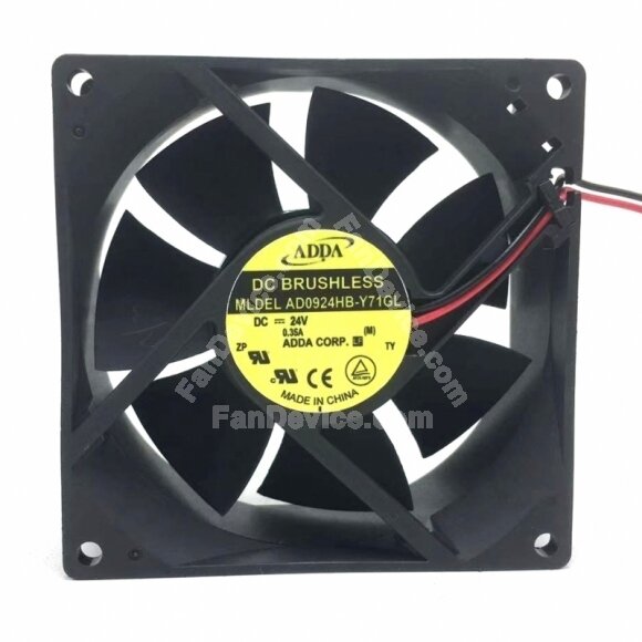 ADDA AD0924HB-Y71GL DC 24V 0.35A 2 Wires Axial Cooling Fan