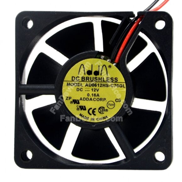 ADDA AD0612HS-C70GL DC 12V 0.16A 6020 Axial Brushless Cooling Fan