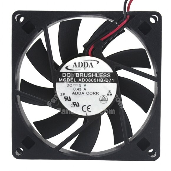 ADDA AD0805HB-D71 DC 5V 0.43A 8015 Axial Brushless Cooling Fan