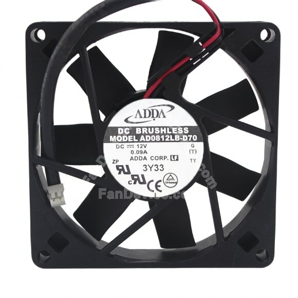 ADDA AD0812LB-D70 DC 12V 0.09A 8015 Axial Brushless Cooling Fan