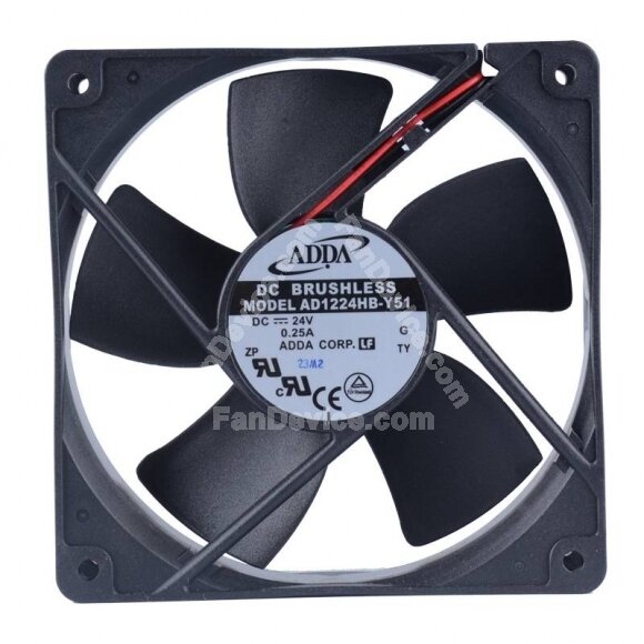 ADDA AD1224HB-Y51 DC 24V 0.25A 2 Wires Axial Cooling Fan