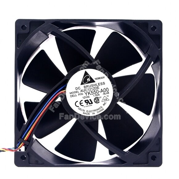 Delta AUC1212DE DC 12V 1.00A 2 Wires / 3 Wires / 4 Wires Axial Cooling Fan