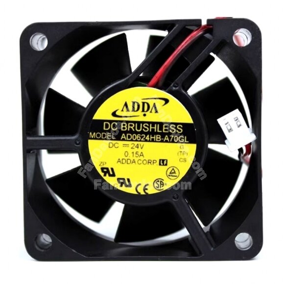 ADDA AD0624HB-A71GL DC 24V 0.15A 2 Wires Axial Cooling Fan