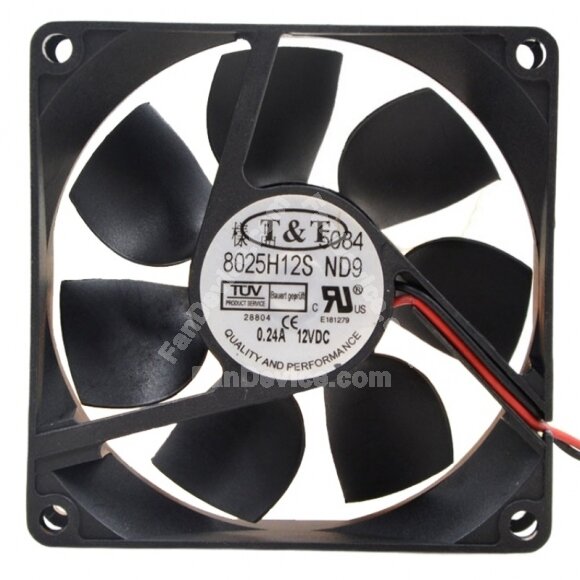 T&T 8025H12S ND9 DC 12V 0.24A 8025 Axial Cooling Fan
