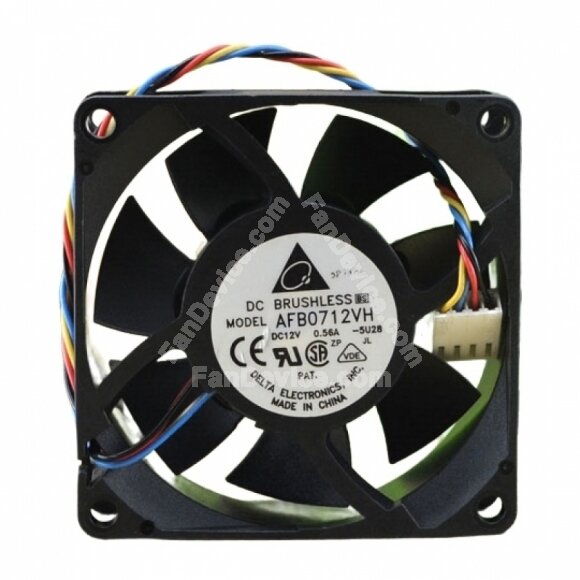 Delta AFB0712VH DC 12V 0.56A 2 Wires / 3 Wires / 4 Wires Axial Cooling Fan