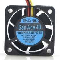SANYO 109P0424H7D28 DC 24V 0.08A 3 Wires Axial Cooling Fan