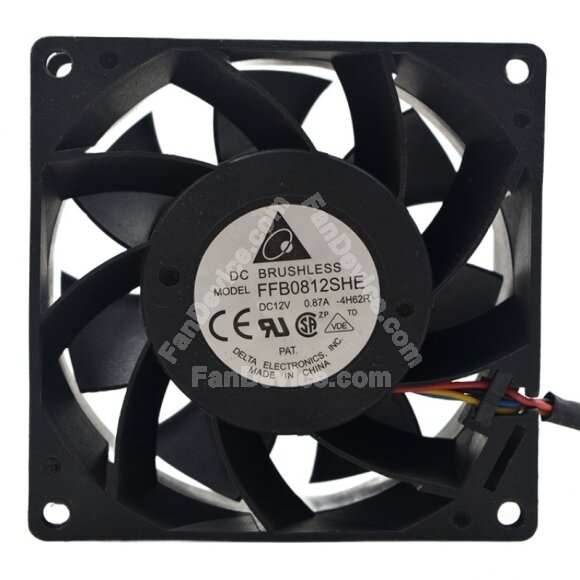 Delta FFB0812SHE DC 12V 0.87A 2 Wires / 3 Wires / 4 Wires Axial Cooling Fan