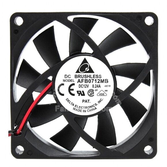 Delta AFB0712MB DC 12V 0.24A 2 Wires / 3 Wires / 4 Wires Axial Cooling Fan