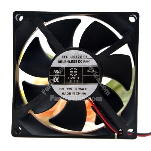 DWPH EFC-08E12M-P4 DC 12V 0.25A 2 Wires Axial Cooling Fan