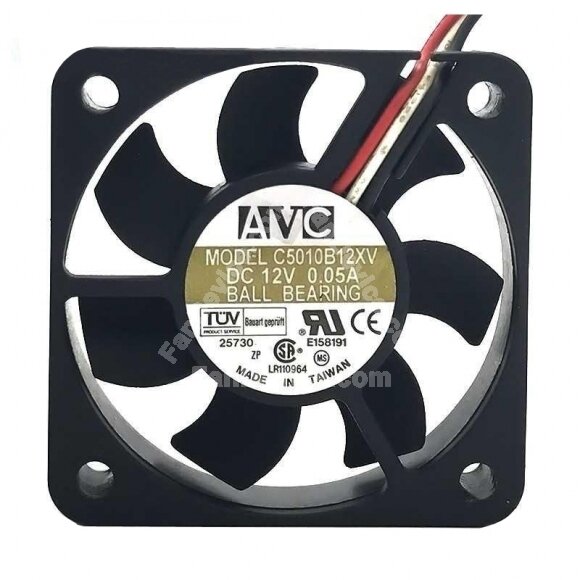 AVC C5010B12XV DC 12V 0.05A 2 Wires / 3 Wires Axial Cooling Fan