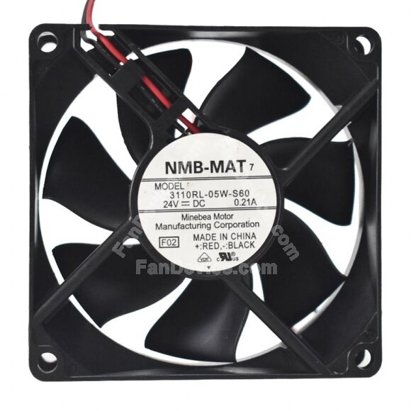 NMB-MAT 3110RL-05W-S60 DC 24V 0.21A 8025 Axial Cooling Fan