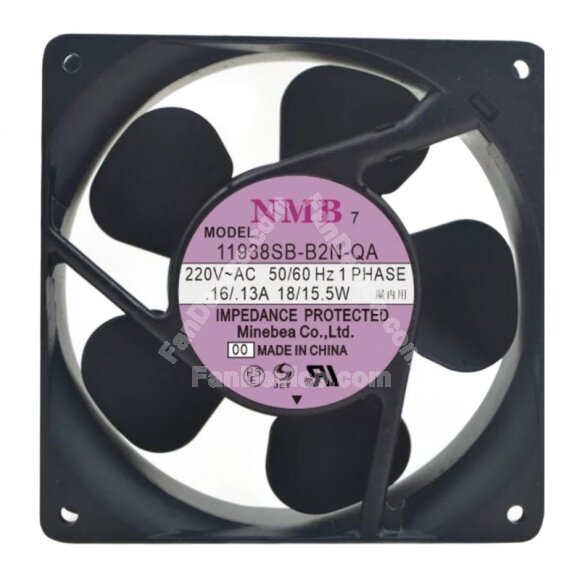 NMB 11938SB-B2N-QA AC 220V 0.16/0.13A 18/15.5W 12038 Impedance Protected Axial Cooling Fan