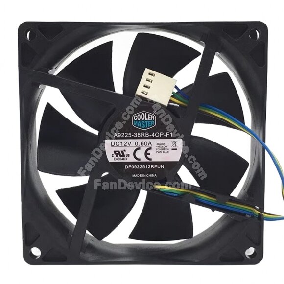 COOLER MASTER A9225-38RB-4OP-F1 DC 12V 0.60A 9225 PWM Axial Cooling Fan
