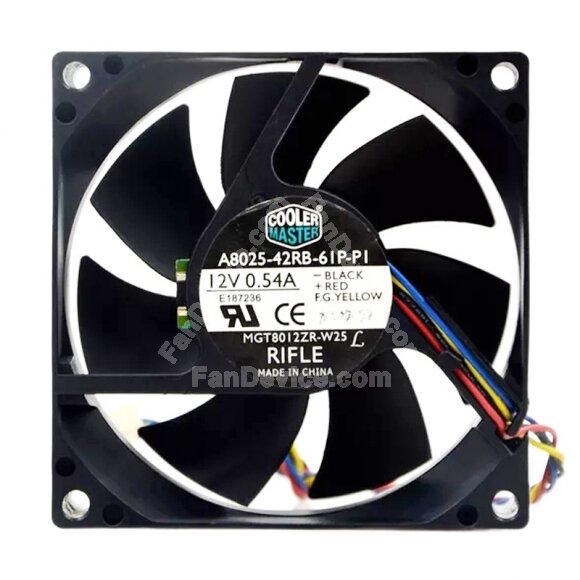 COOLER MASTER A8025-42RB-61P-P1 DC 12V 0.54A 8025 Axial Cooling Fan
