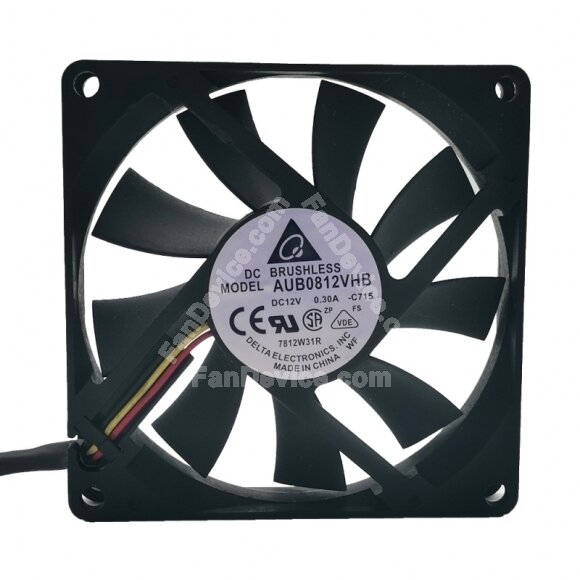 Delta AUB0812VHB DC 12V 0.30A 2 Wires / 3 Wires / 4 Wires Axial Cooling Fan
