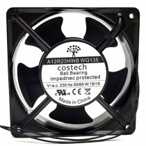 COSTECH A12R23HWB WQ135 AC 230V 18W 12038 Ball Bearing Impedance Protected Axial Cooling Fan